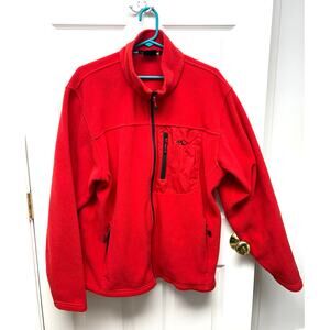 Marker Jacket Red Fleece, Full Zip, Pockets, Layering, Men's Size XL